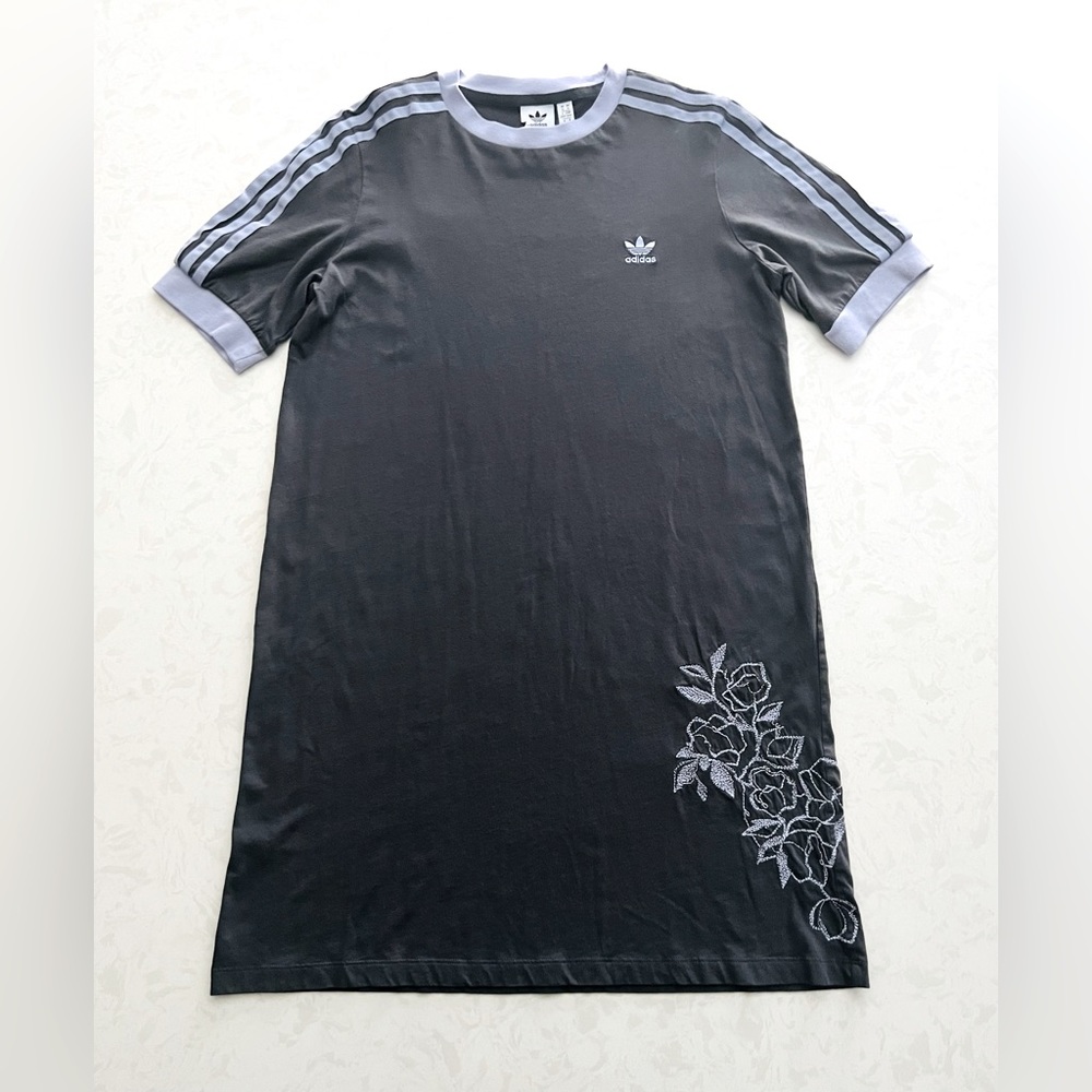ADIDAS Originals Classic Tee Dress with Embroidery- Women’s Medium - Like New - Picture 3 of 7